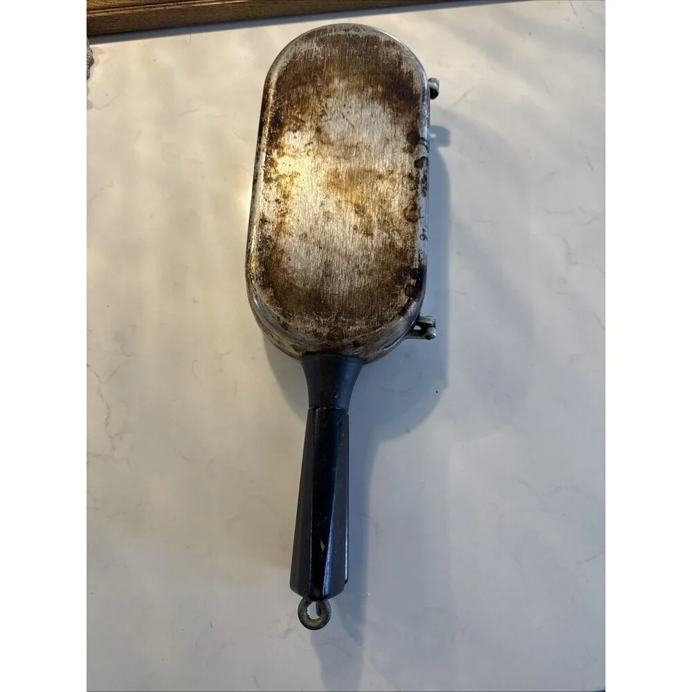 Miracle Maid Cookware Hinged Folding Aluminum Omelet Fish double Fry Pan Vintage